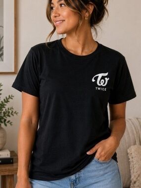 TWICE K-Pop Graphic Tee | Black Short Sleeve Fan Shirt
